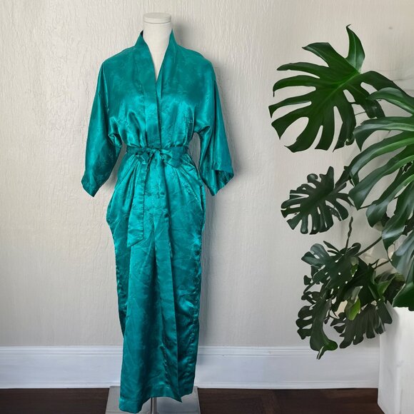 Vintage 1960's Saks Fifth Avenue Kimono-Style Silky Robe GORGEOUS! - Picture 5 of 9
